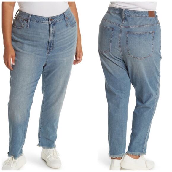 Madewell Denim - Madewell Women's Vintage Wash Raw Hem Light Faded Jeans Five Pocket Size 36‎